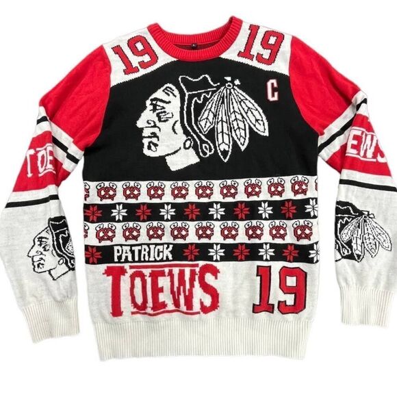 Chicago Blackhawks NHL Christmas/Holiday Sweater Jonathan Toews - Picture 1 of 7